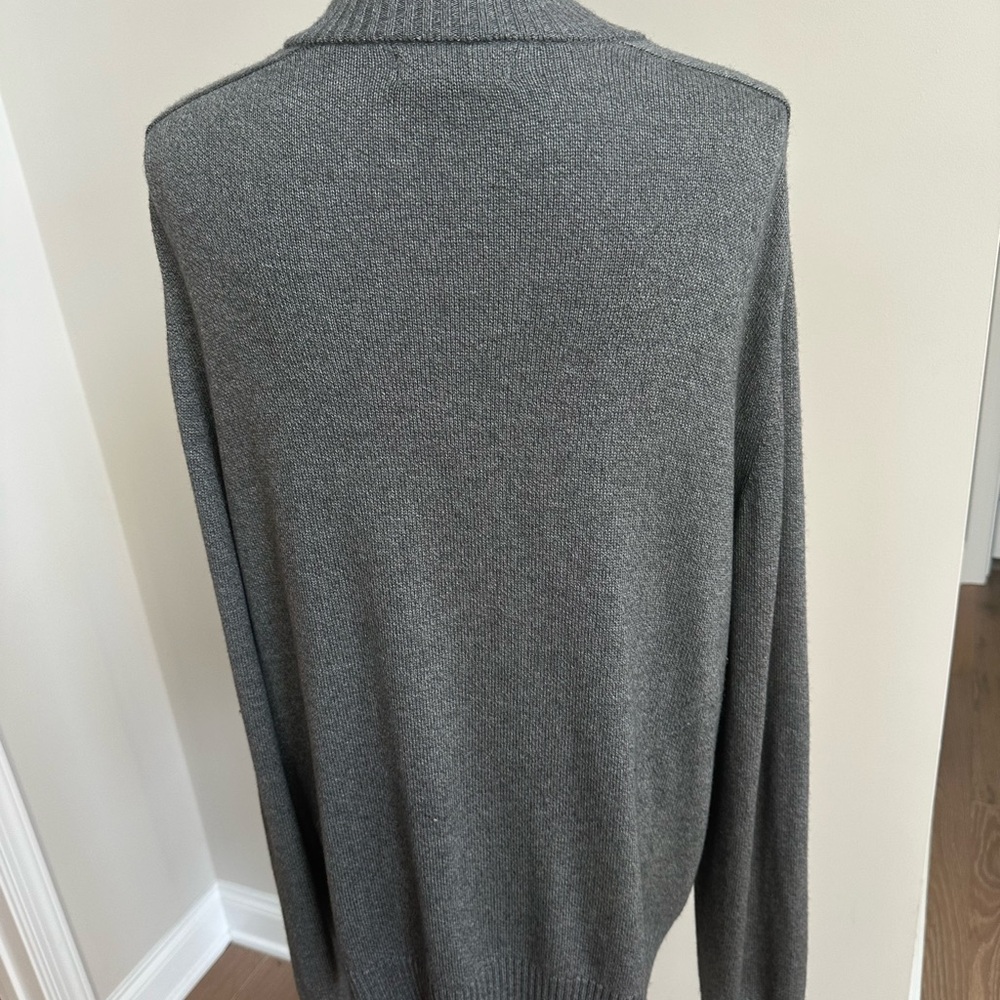 Men's Banana Republic Cashmere Silk XL Full Zip Gray Sweater